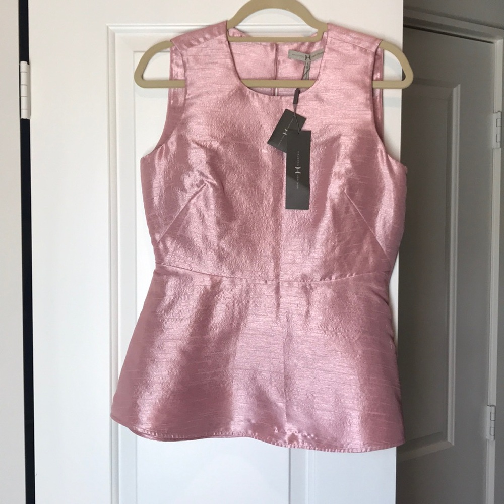 Halston peplum top